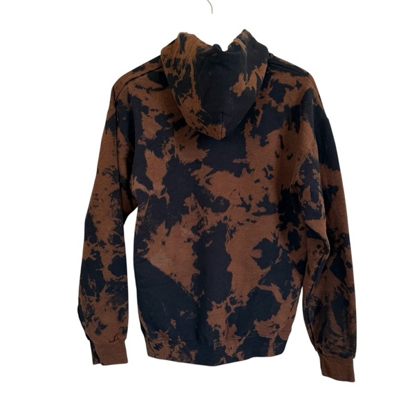 Bowery Supply Co. Brown Black Tie Dye Skeleton Fleece Lined Pullover Hoodie L - Picture 3 of 10